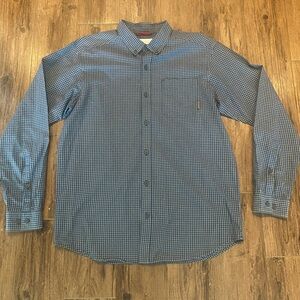 Columbia Men's Blue and Black Plaid Shirt